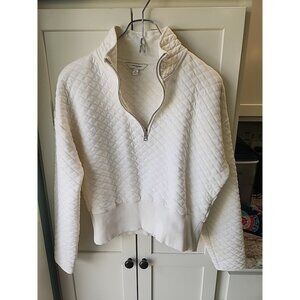 Banana Republic Women's Quilted Quarter-Zip Sweatshirt Snow Day Sz M